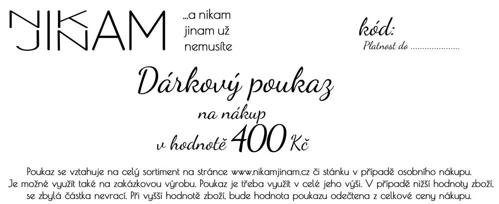 Dárkový poukaz 400 Kč