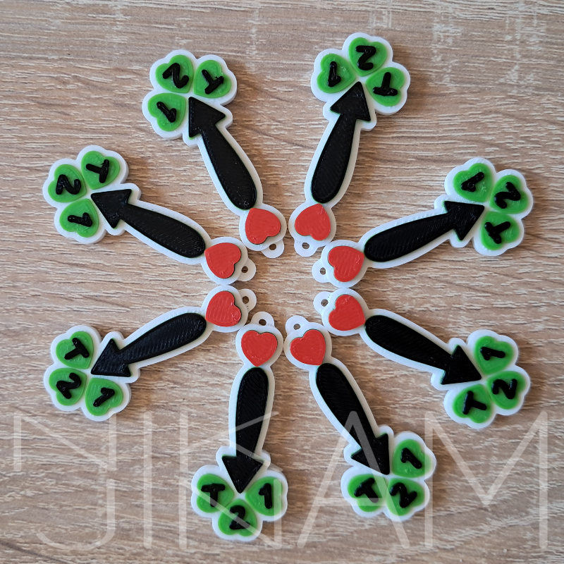 Přívěšky na klíče na přání - čtyřbarevné