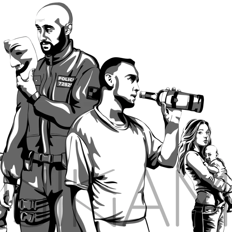 Portrét podle fotografie - silueta dvoubarevná