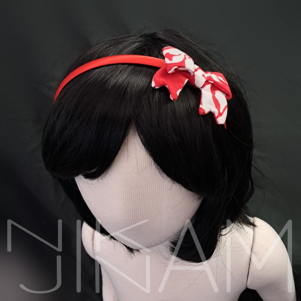 Čelenka červenou látkovou mašlí - červená