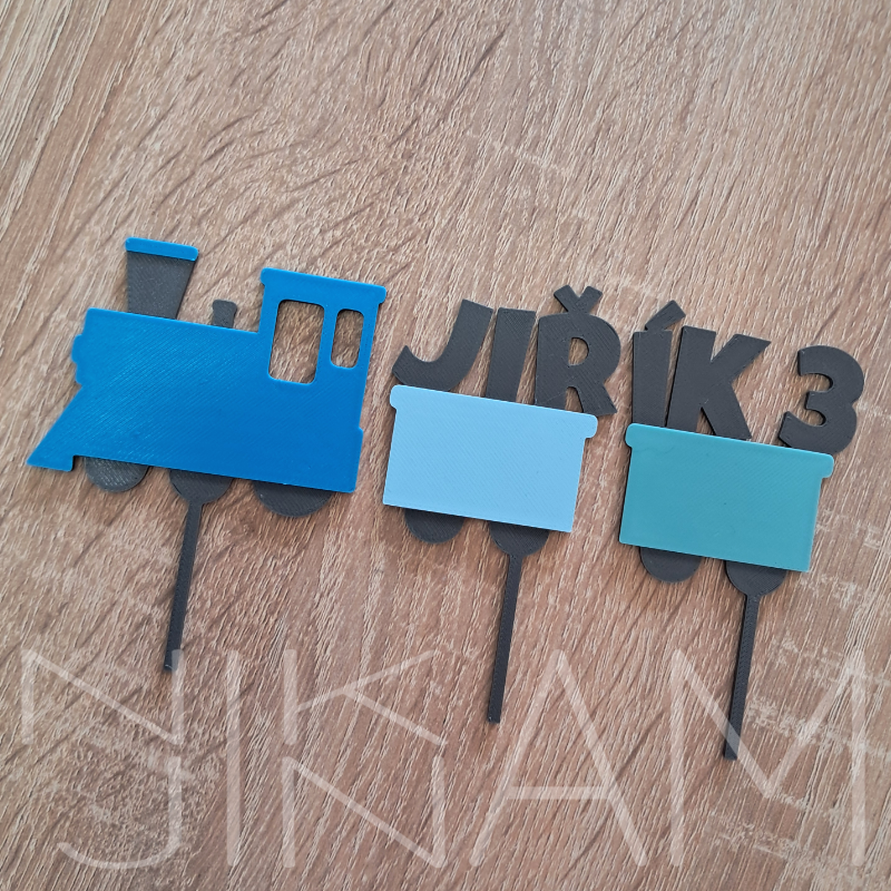 Dortový zápich Vláček se jménem na přání