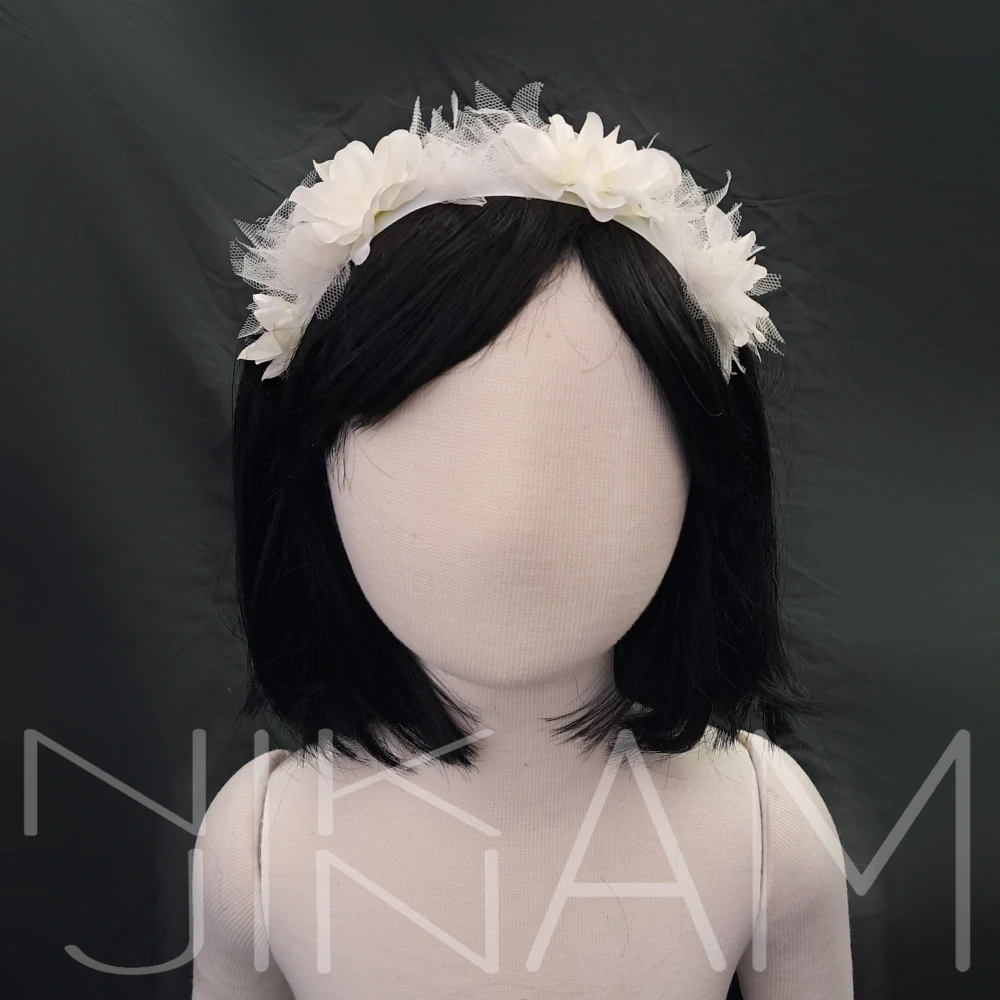 Čelenka s květy smetanová