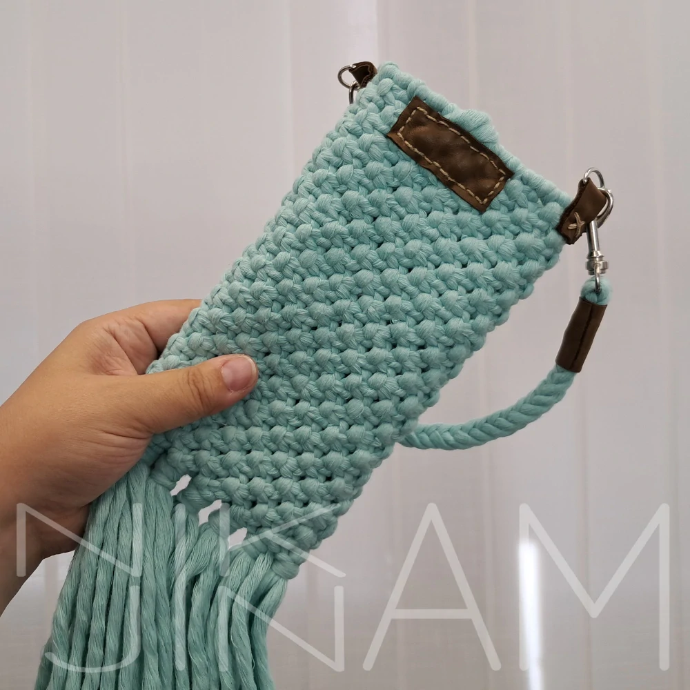 Macramé kabelka na mobil