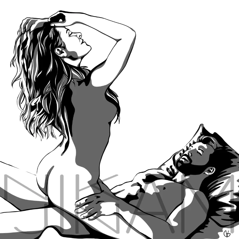 Portrét podle fotografie - silueta dvoubarevná