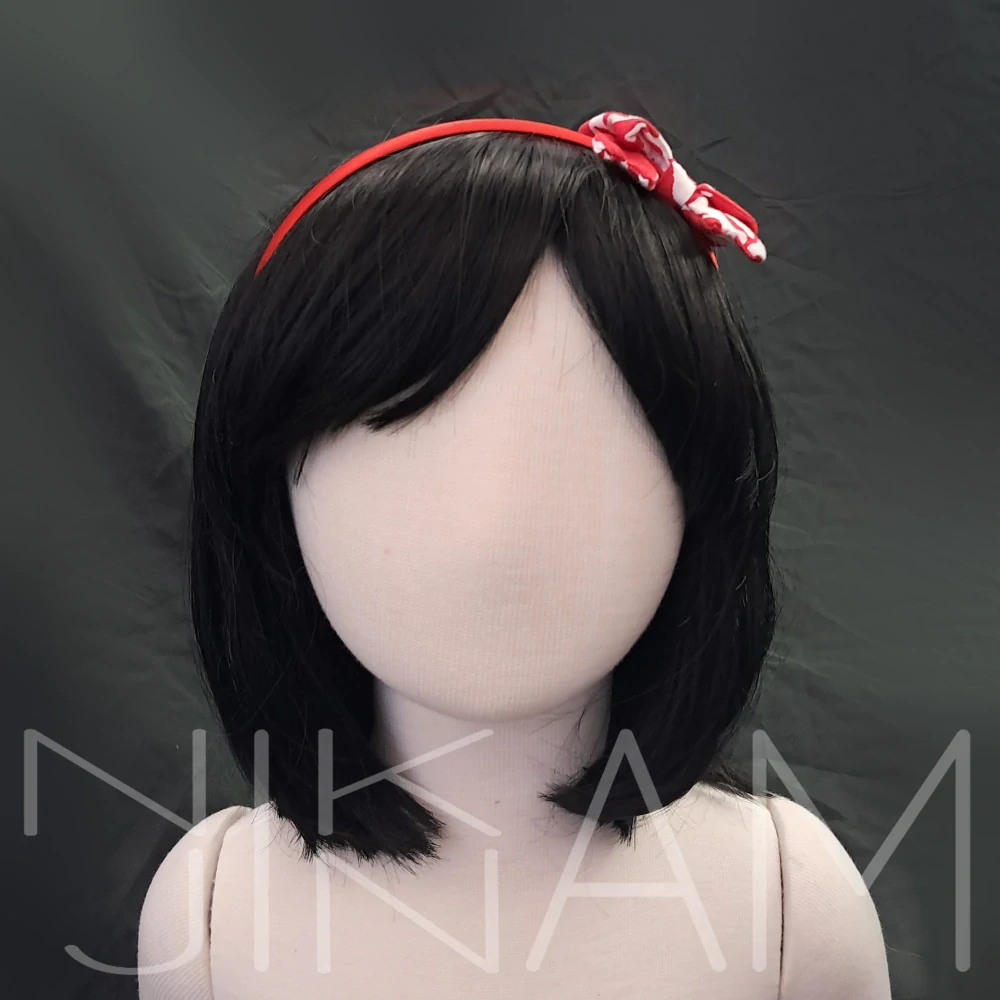 Čelenka červenou látkovou mašlí - červená