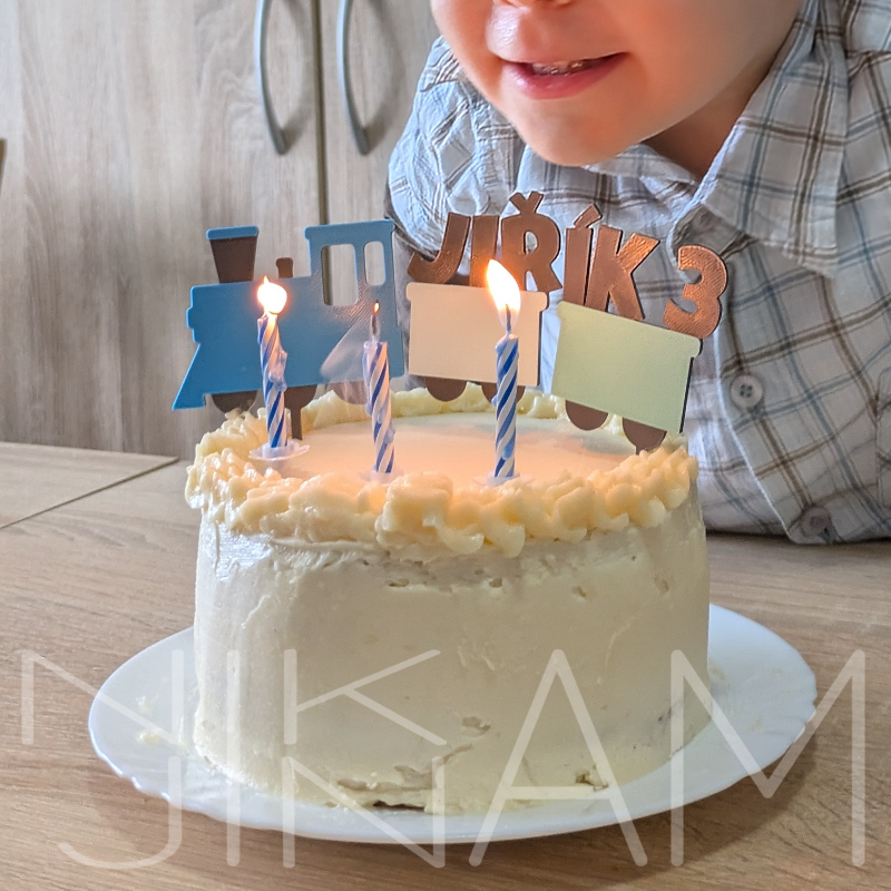 Dortový zápich Vláček se jménem na přání