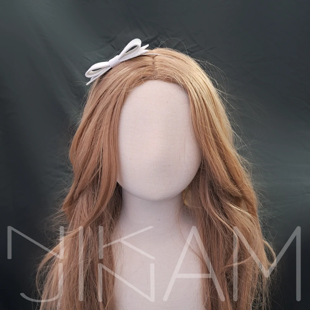 Čelenka s třpytivou mašlí bílá