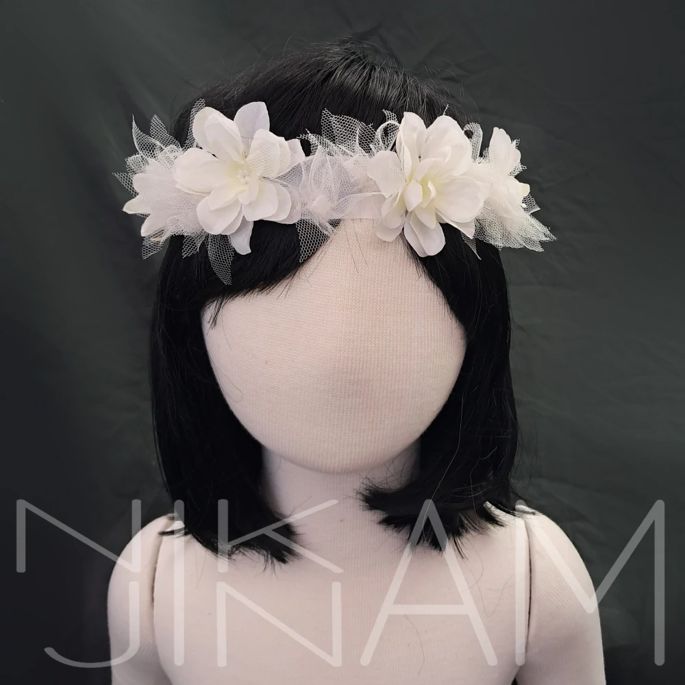 Čelenka s květy smetanová