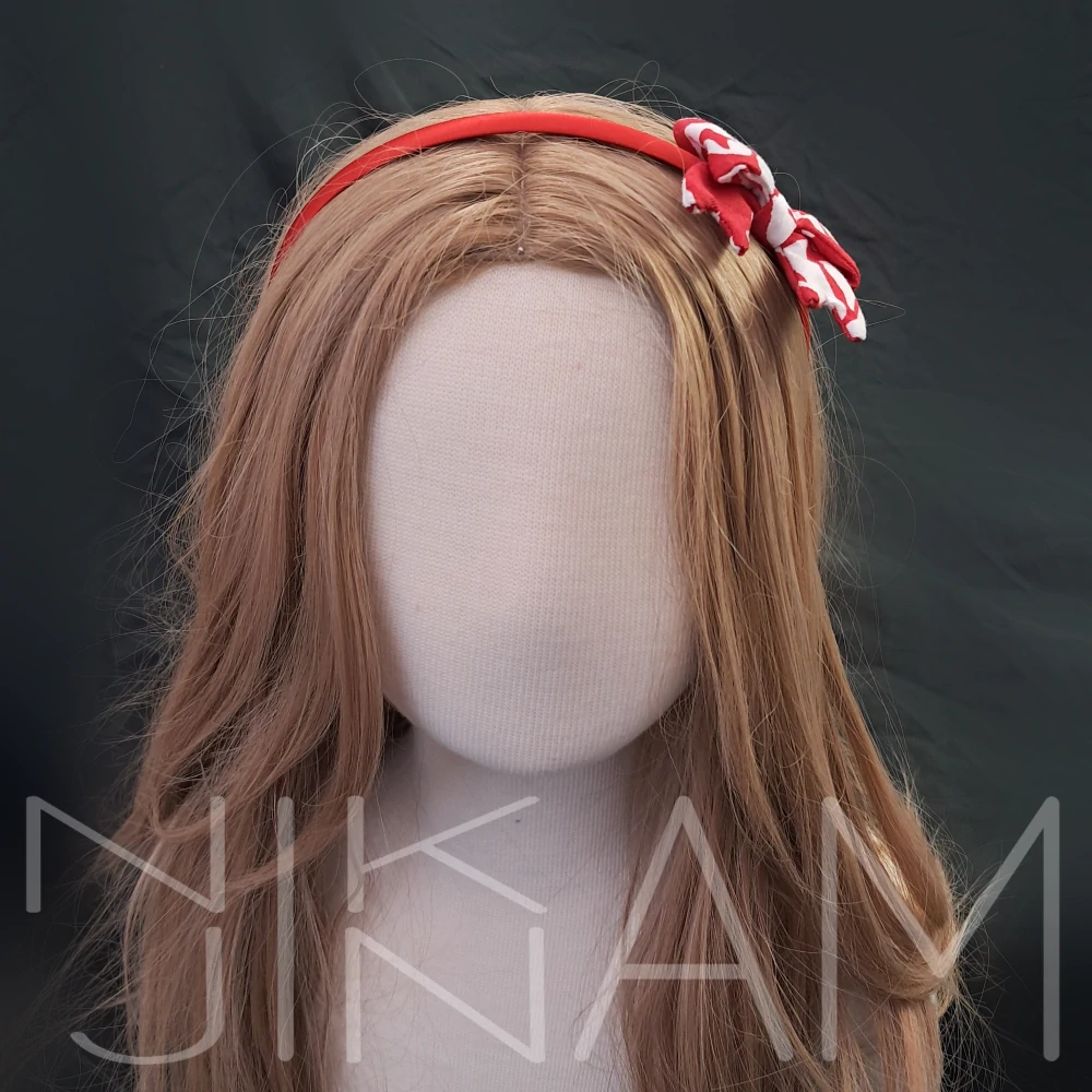 Čelenka červenou látkovou mašlí - červená