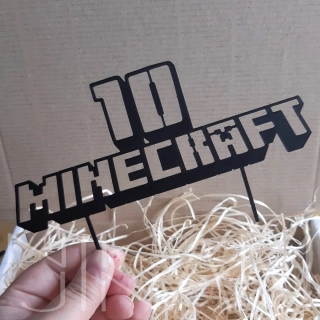 Dortový zápich Minecraft s číslicí na přání