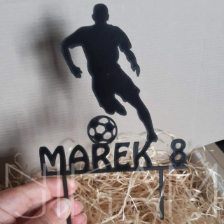 Dortový zápich fotbalista se jménem a číslem na přání