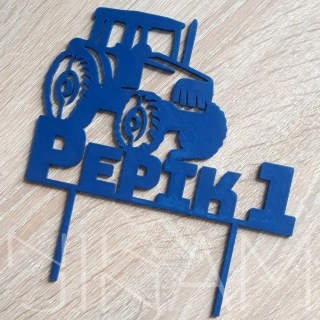 Dortový zápich traktor se jménem na přání