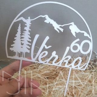 Dortový zápich hory a příroda se jménem na přání