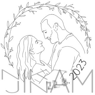 Portrét podle fotografie - linework