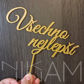 Dortový zápich Všechno nejlepší, varianta písma 2